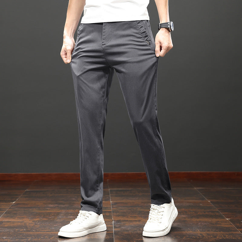 Tencel Lyocell Light And Easy To Care Slim-fitting Straight Pants Men's