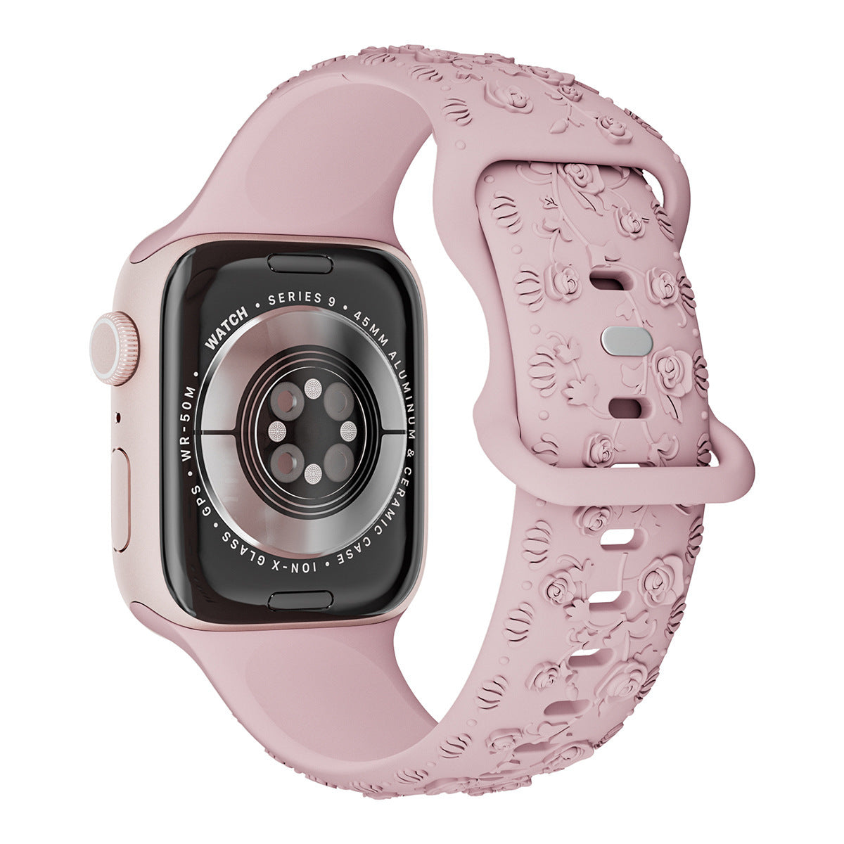 Embossed Rose Silicone Watch Strap